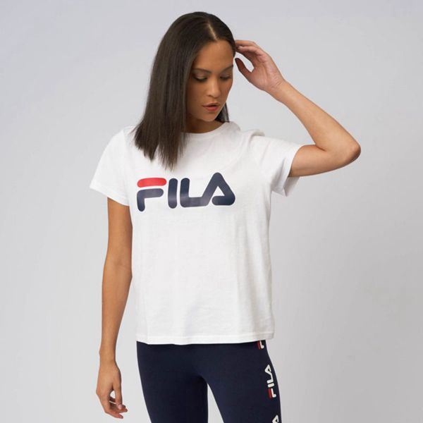 Fila Deckle Women's T-Shirts - White,NZ 654-45260